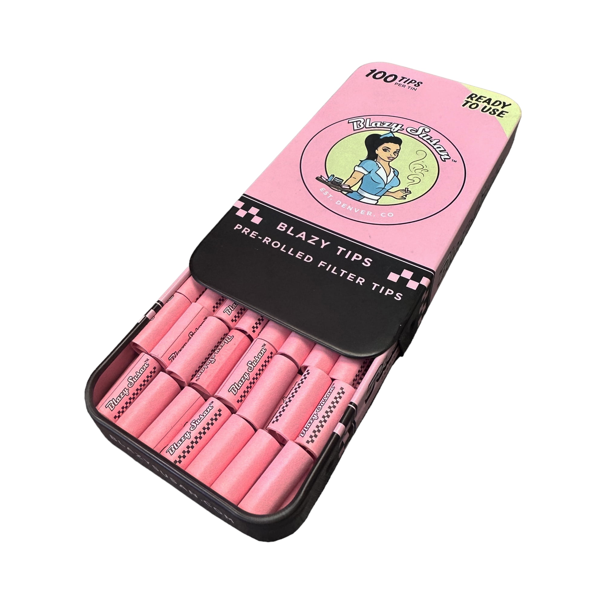 Photograph of product: Blazy Susan Prerolled Filter Tips 100pk