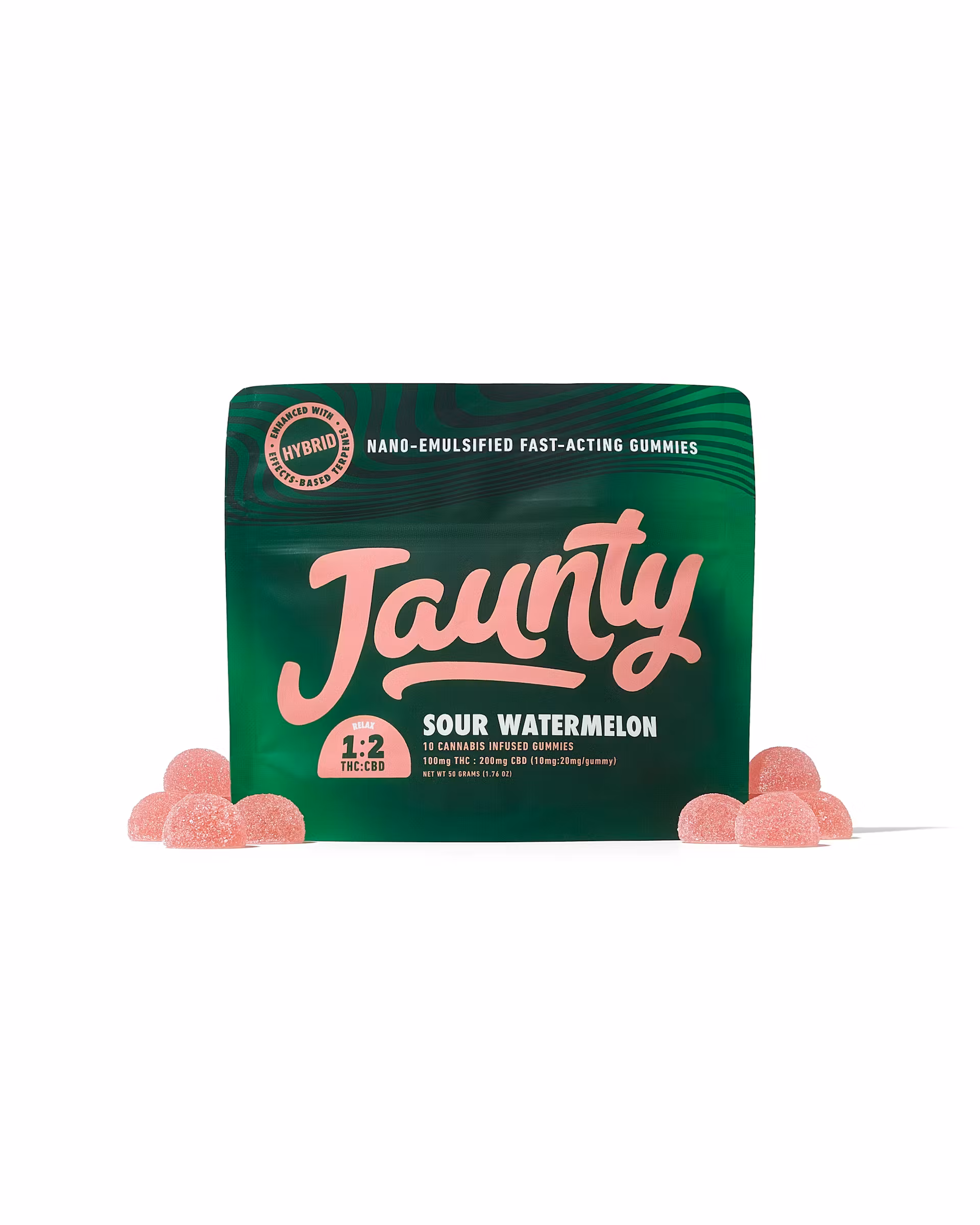 Photograph of product: Jaunty - Sour Watermelon - Gummies - 10pk - 100mg TH-oui