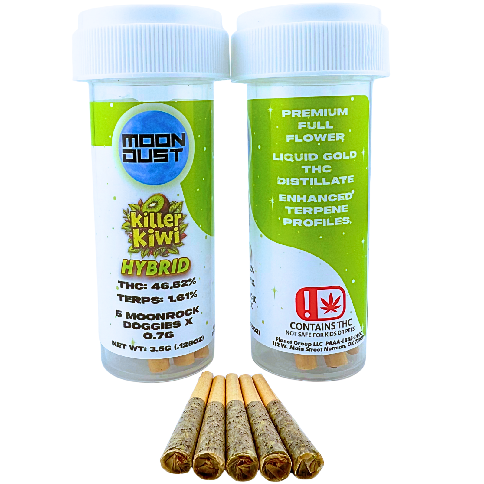 Photograph of product: PRE ROLL MD KILLER KIWI INFUSED DOGGIES 5PK