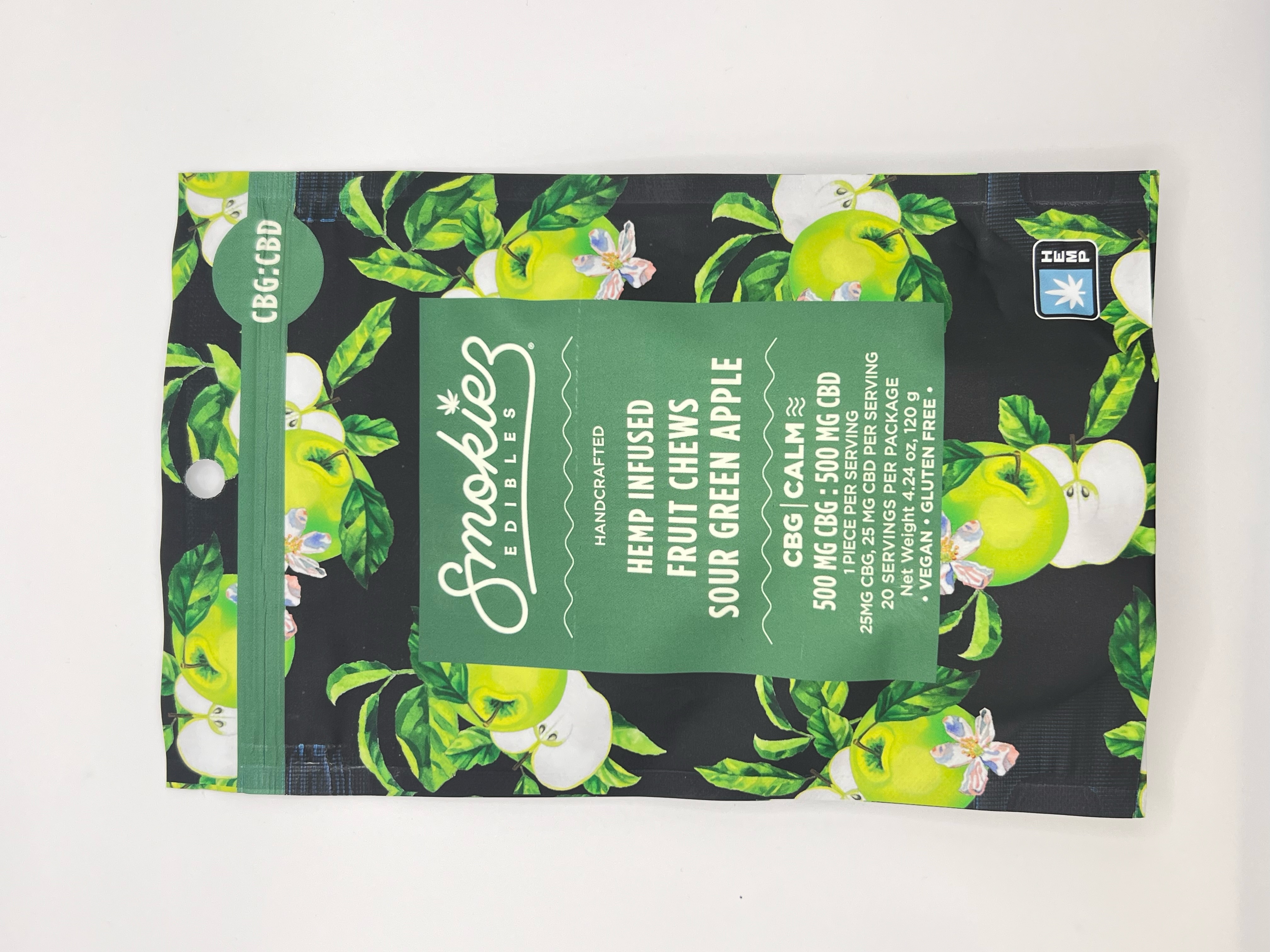 Photograph of product: Smokiez | Sour Green Apple | CBG:CBD | Gummy 20pk