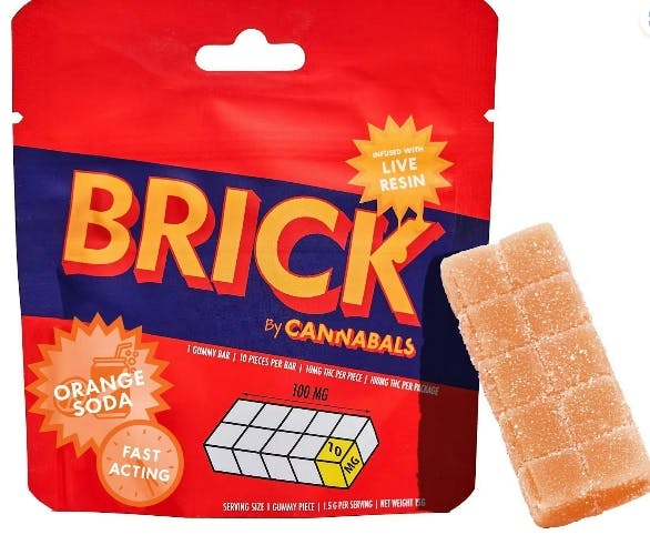 Photograph of product: Cannabals | Brick | Orange Soda | 10ct | 100mg