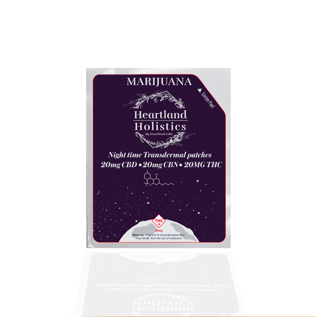 Photograph of product: 1:1:1 TH-oui/CBD/CBN Night Time Transdermal Patch (I) - Heartland Holistics - 20mg