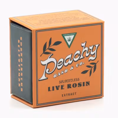 Photograph of product: Peachy au chocolat & Co. - Live Rosin - (1g) - **CHOCOLOPE** (3/$100)