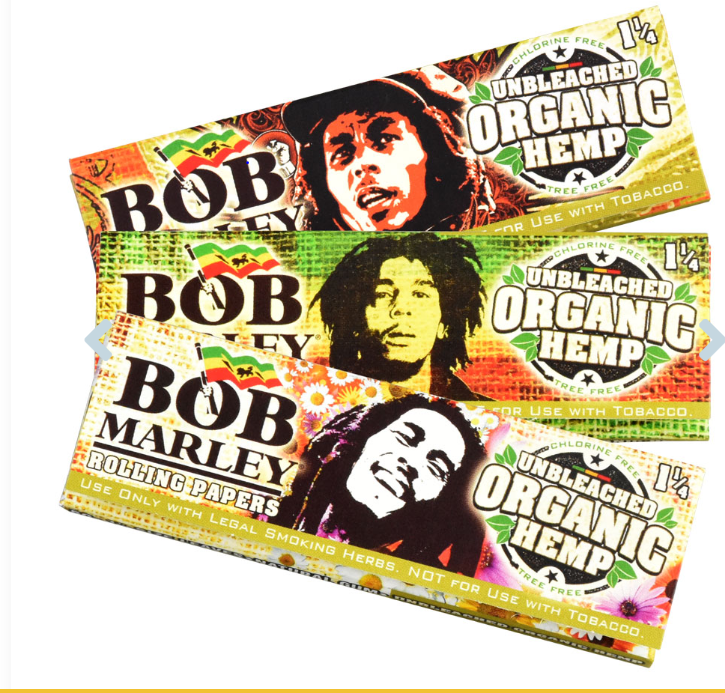 Photograph of product: Bob Marley | Unbleached Organic Hemp 1 1/4 rolling paper