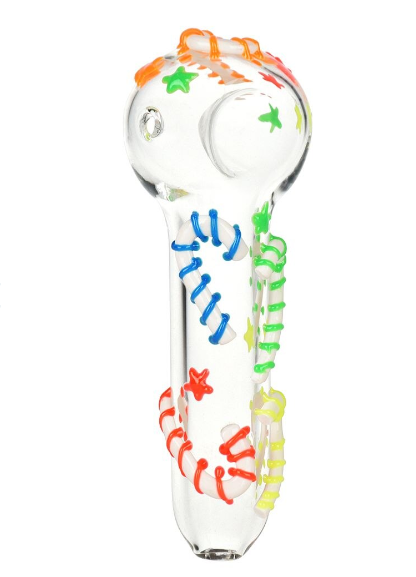 Photograph of product: Neon Candy Cane Glass Pipe