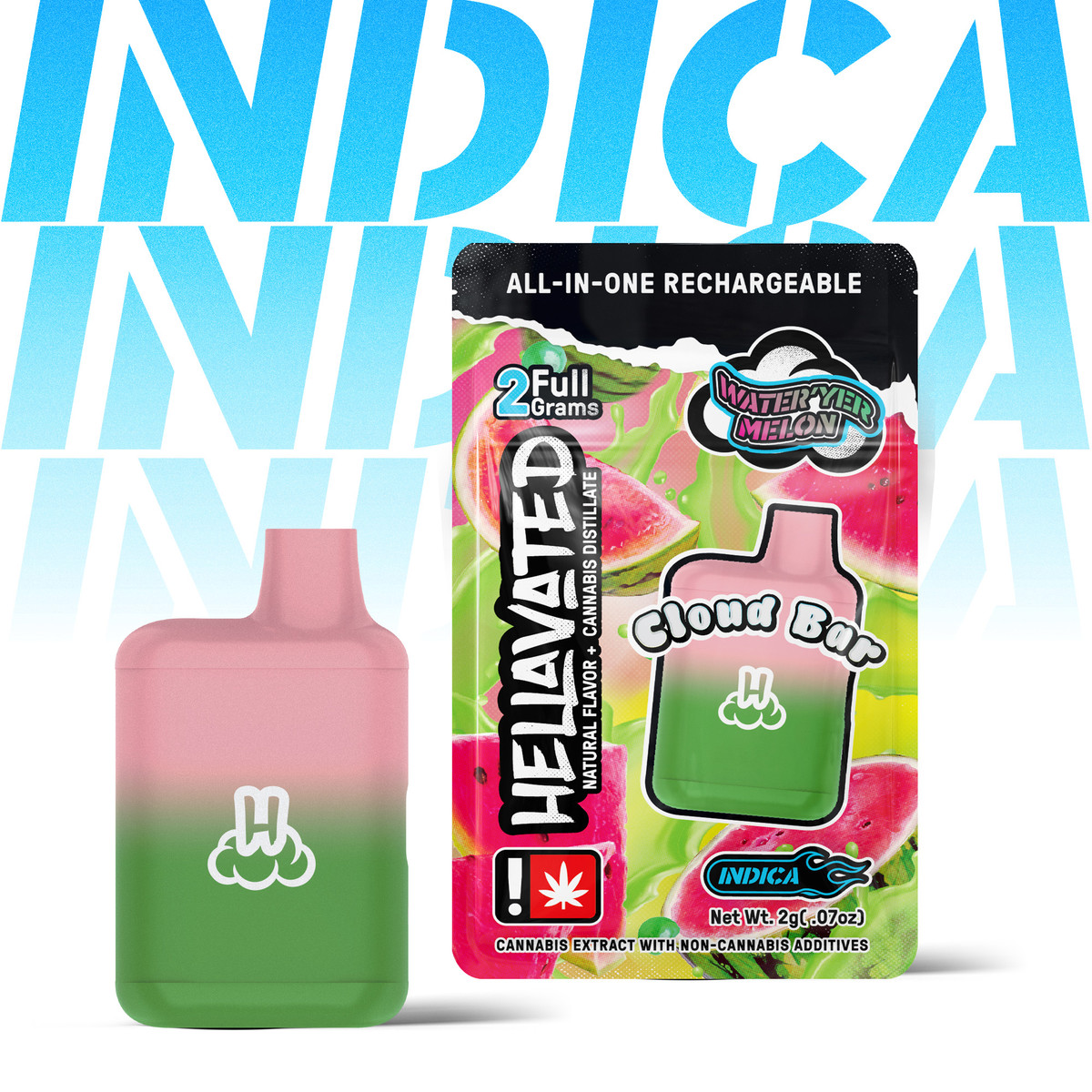 Photograph of product: Hellavated - 2g Cloud Bar Water'yer Melon