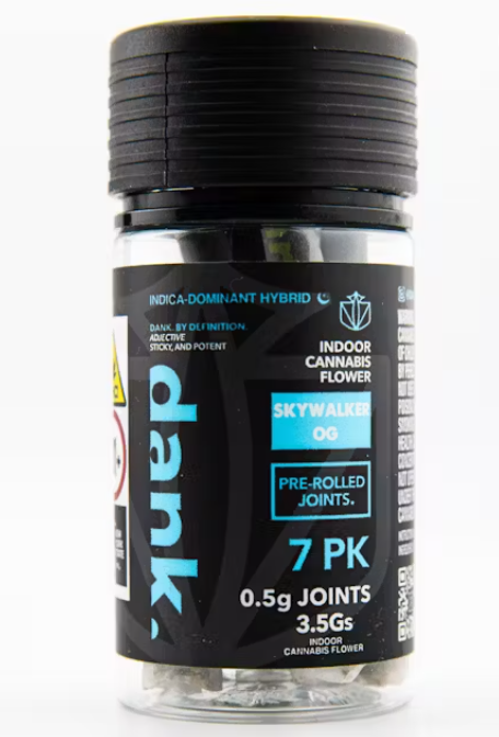 Photograph of product: Preroll | Dank | Skywalker OG | 7ct | 3.5g