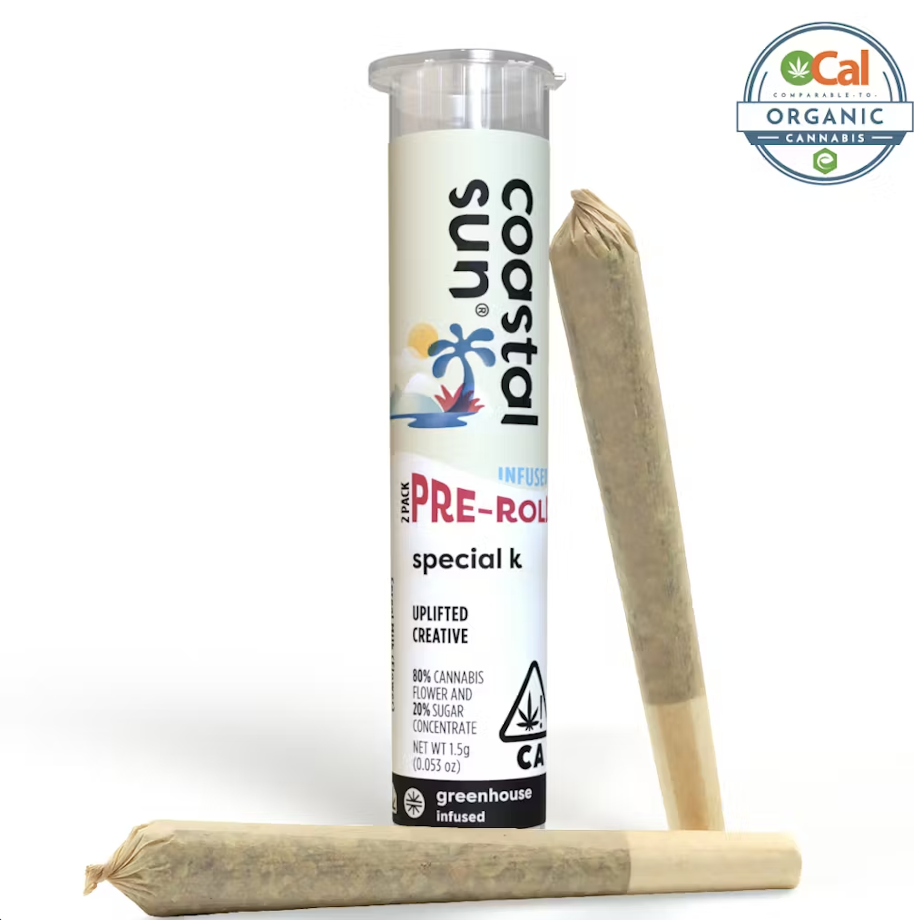 Photograph of product: Coastal Sun Greenhouse Infused Preroll 2pk 1.5g - Special K (SH)