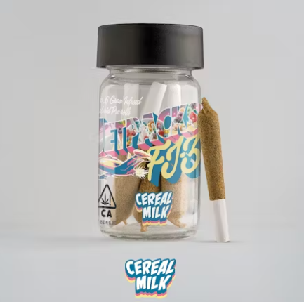 Photograph of product: Jetpacks | FJ-3 | Cereal Milk | Hybrid Infused Pre-rolls | 5pk