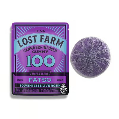Photograph of product: Lost Farm - Fatso - Triple Berry - Gummy - 1ct - 100mg