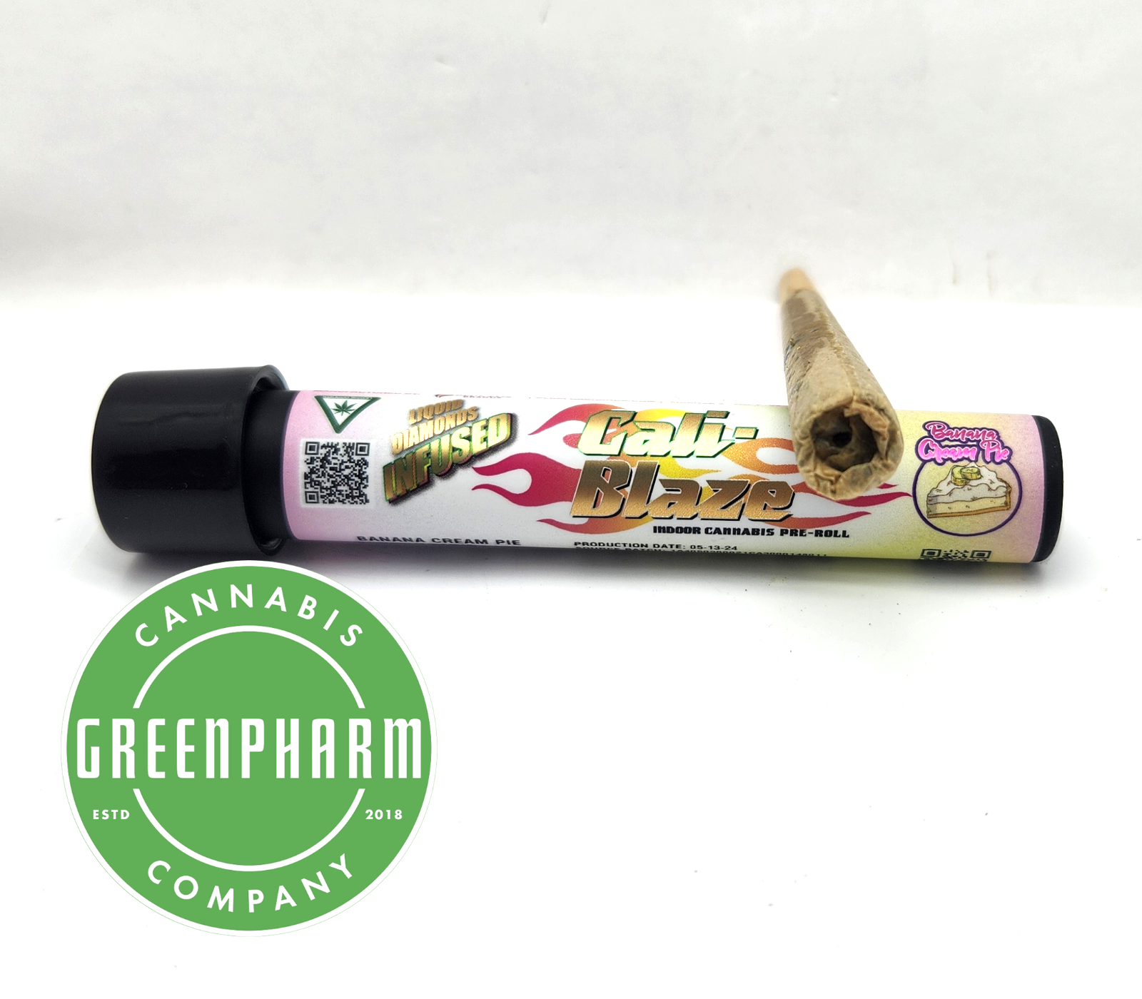 Photograph of product: Infused Pre-Roll | Cali-Blaze | Banana Cream Pie