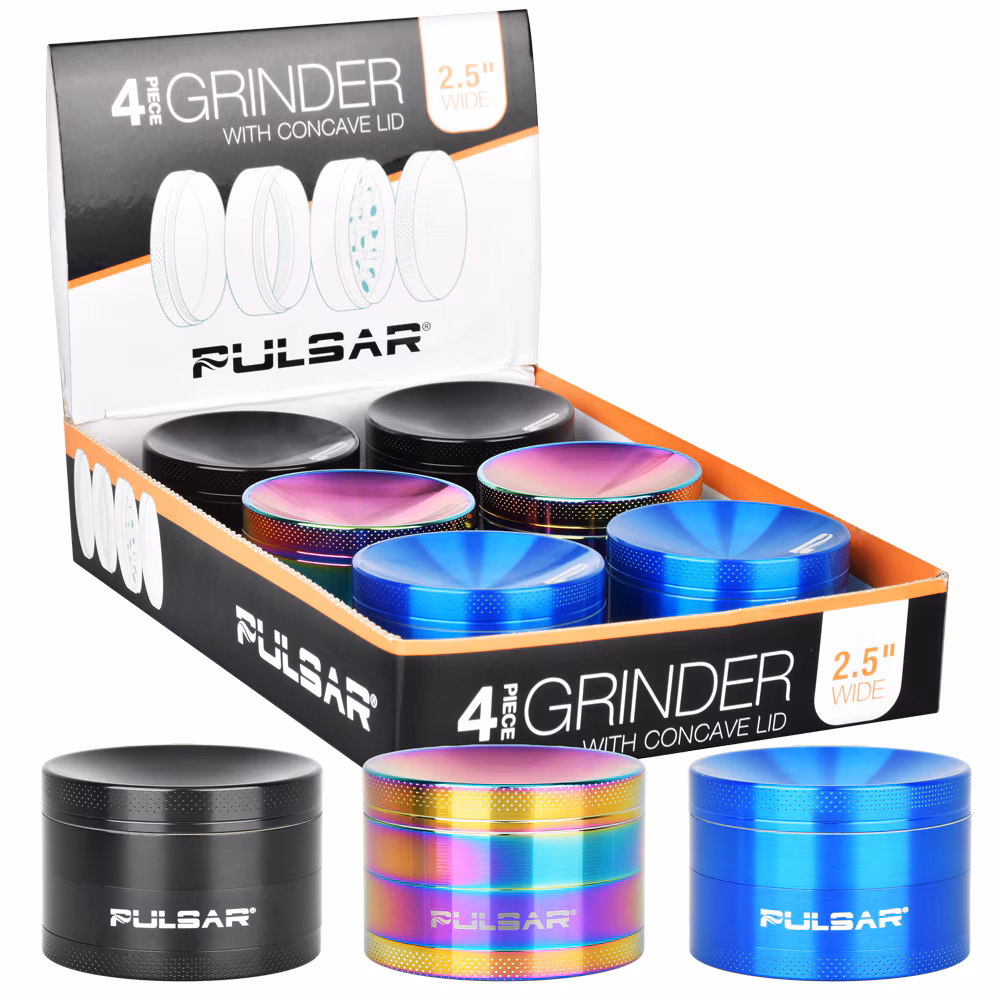 Photograph of product: Pulsar Concave Grinder | 4pc | 2.5" | Assorted Colors
