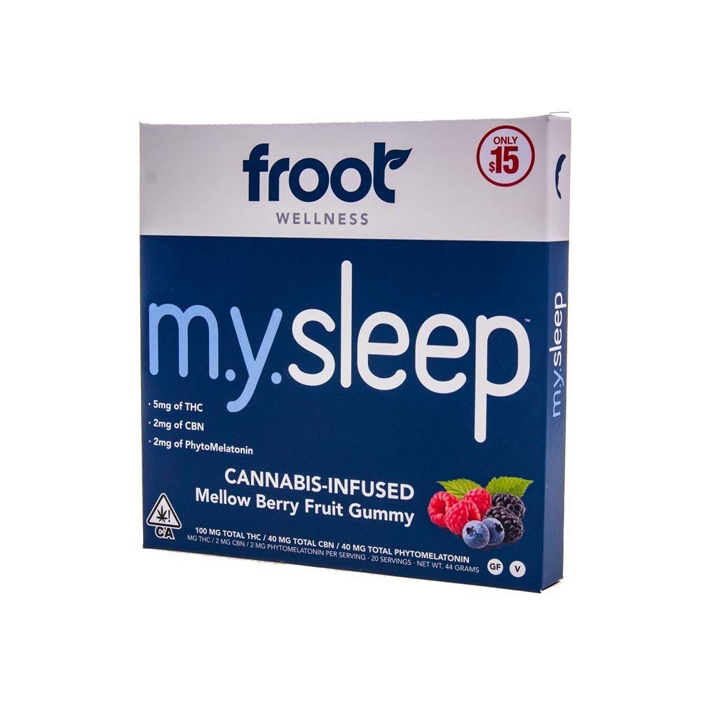 Photograph of product: Froot | M.Y. Sleep Gummy (100mg TH-oui, 40mg CBN, 40mg PhytoMelatonin)