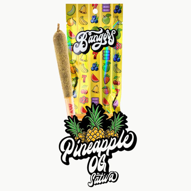 Photograph of product: Bangers | Pineapple OG | Oui'd | Infused Pre-rolls | 2pk