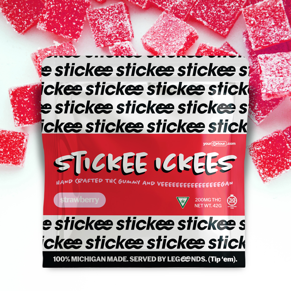 Photograph of product: STICKEE ICKEES | Strawberry | Hand Crafted Vegan Gummies | 5 x 40mg