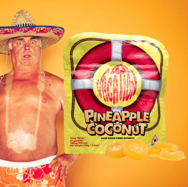 Photograph of product: Pineapple Coconut au chocolat Rosin Gummy 20 Pack | 100MG |  Vacation