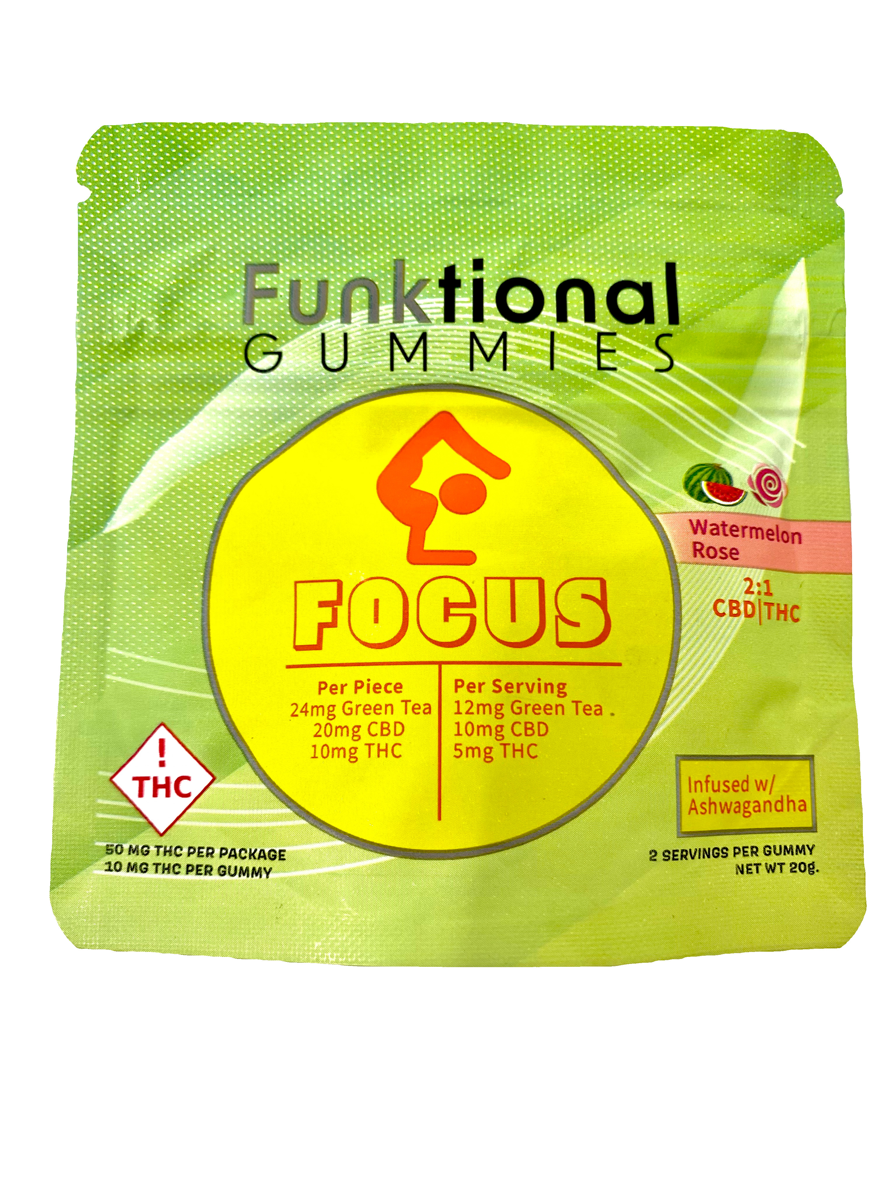 Photograph of product: Watermelon Rose 'Focus' Gummies 2:1