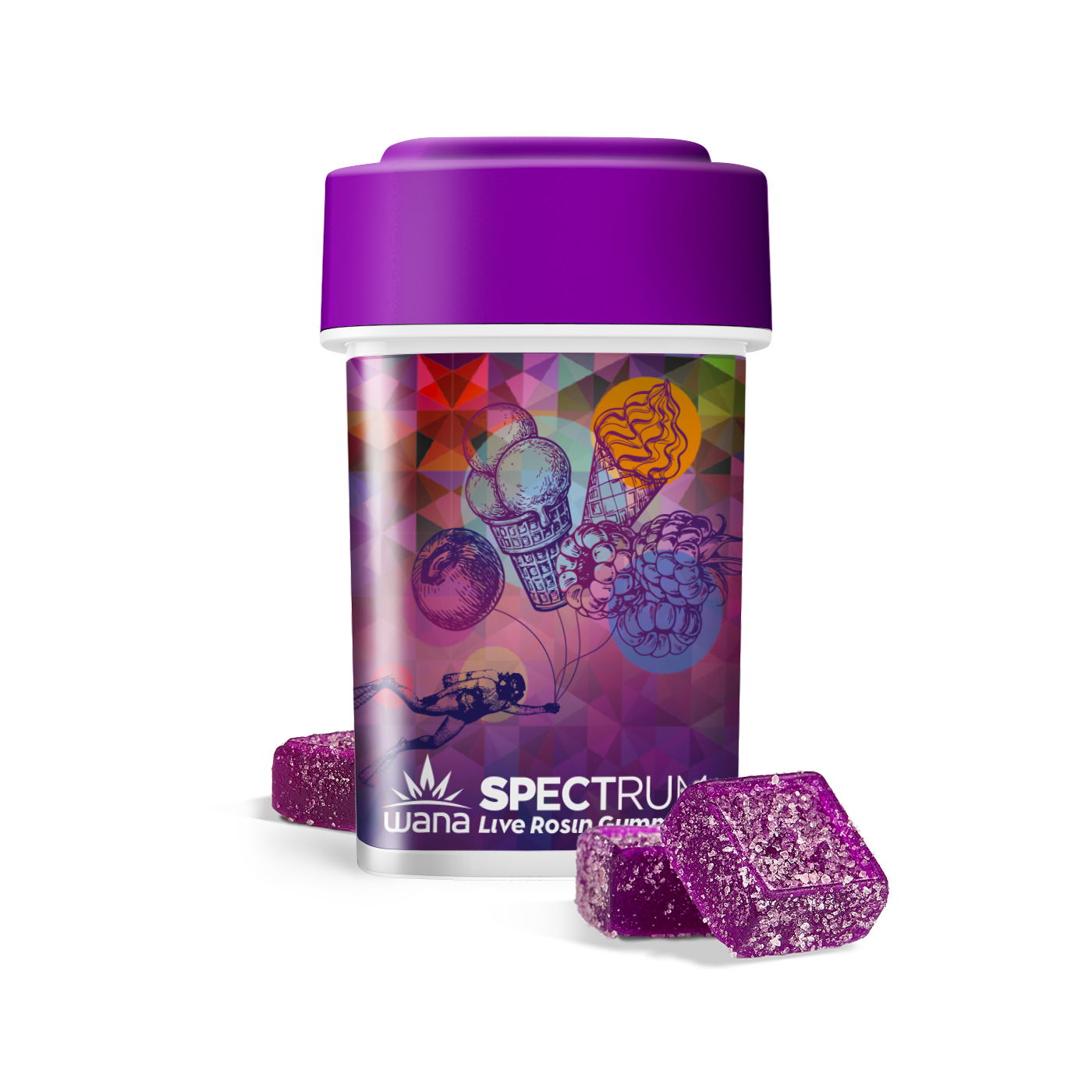Photograph of product: Spectrum Live Rosin Berry Gelato Indica Gummies [20 pack] | 100mg