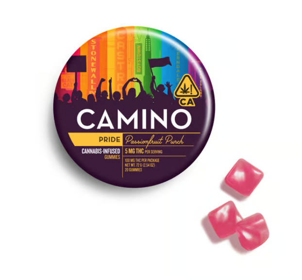 Photograph of product: PRIDE PASSIONFRUIT PUNCH GUMMIES 20 PACK 100MG