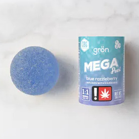 Photograph of product: Gron - Blue Razzleberry - 1:1 TH-oui:CBG Mega Pearl 100mg
