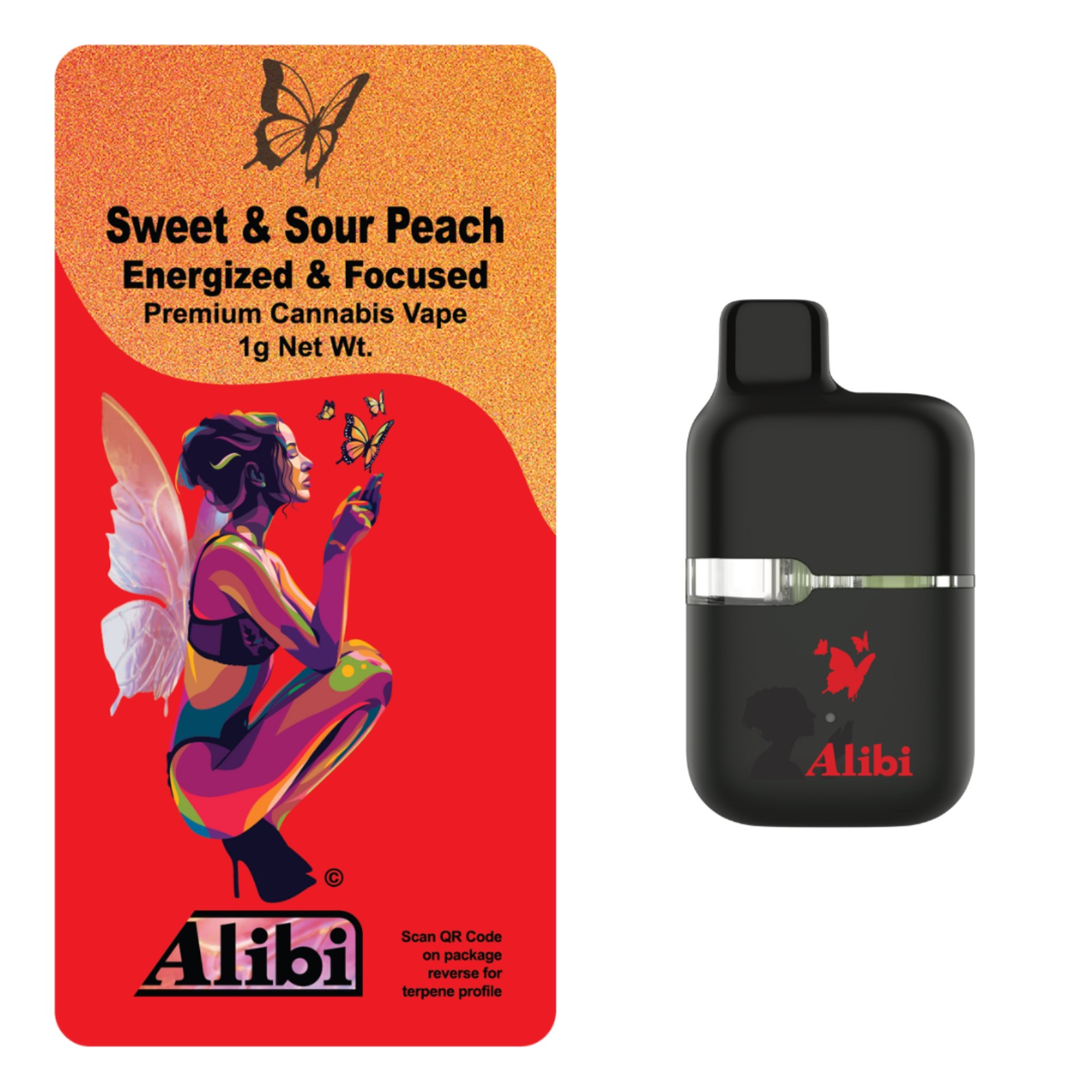 Photograph of product: Alibi | Sweet and Sour Peach | AIO | 1g