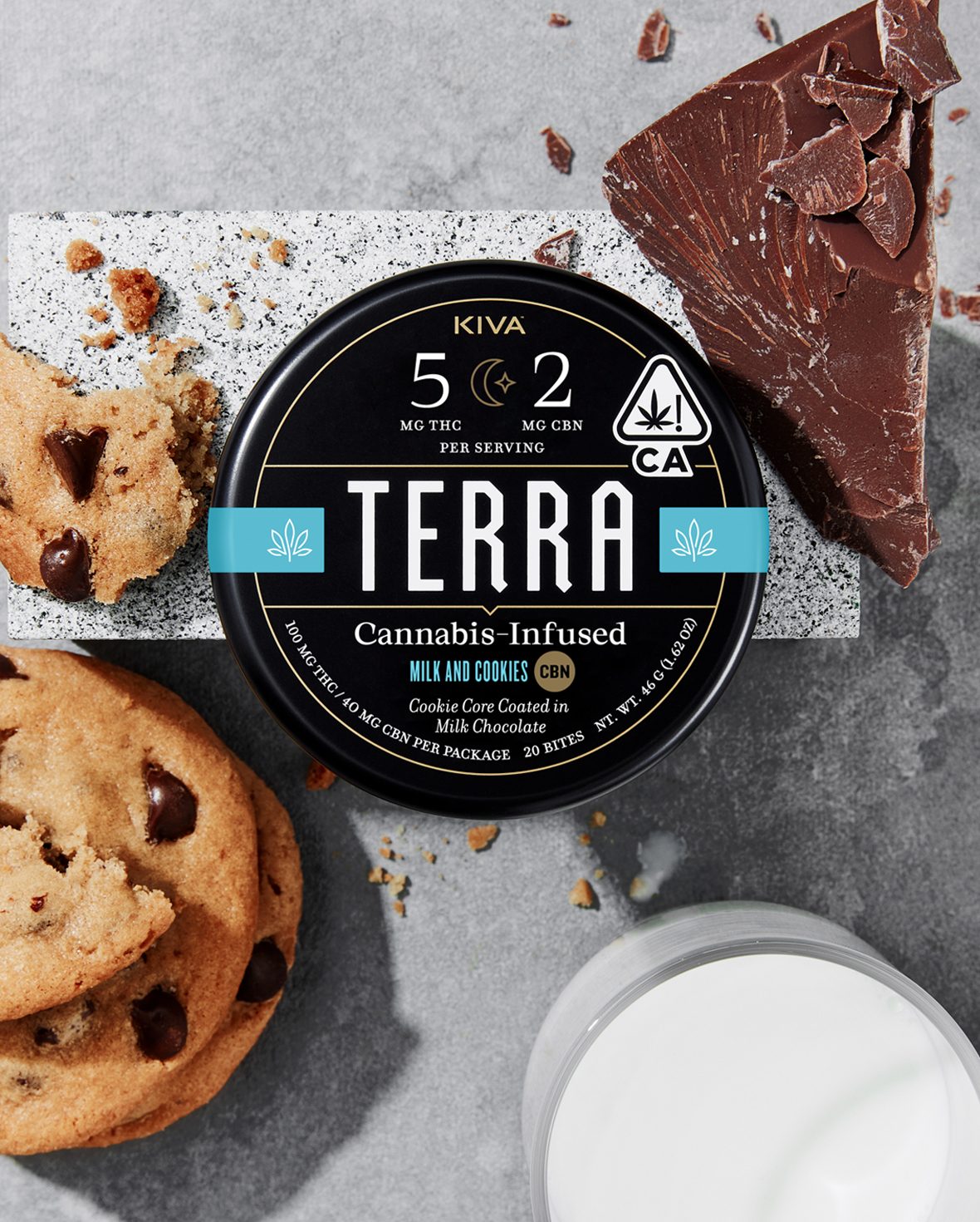 Photograph of product: KIVA | Terra Bites | Milk and Cookies CBN | 5:2 TH-oui:CBN