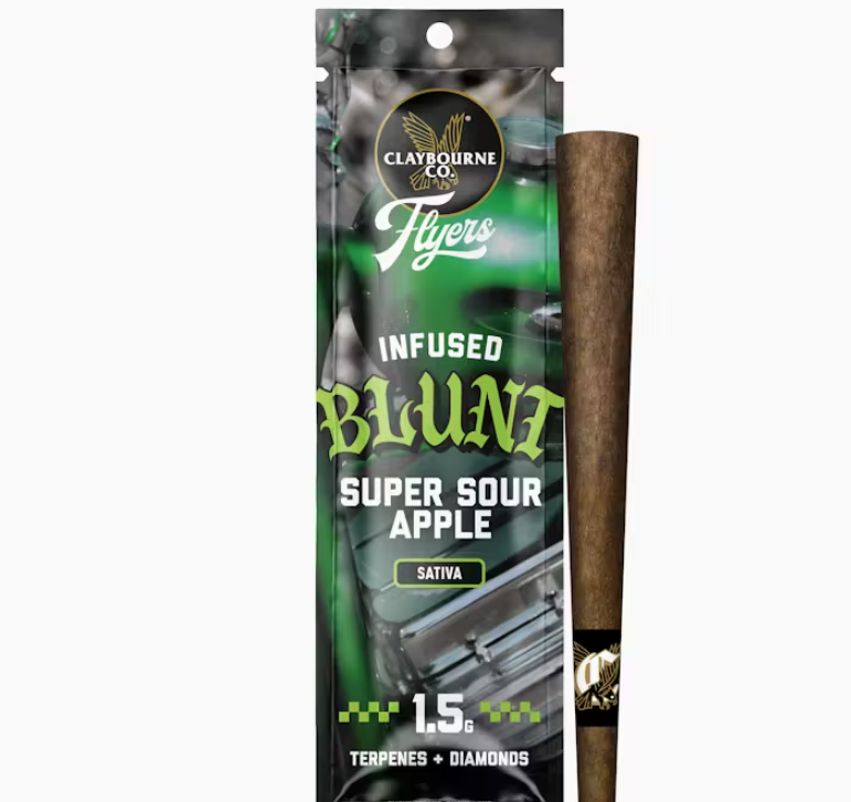 Photograph of product: Claybourne Co Flyers Super Sour Apple Infused Blunt 1.5g