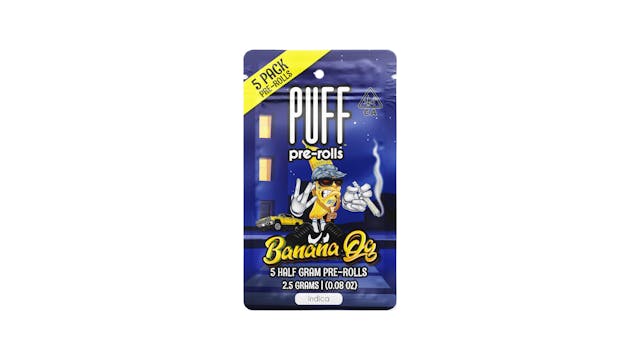 Photograph of product: Banana OG 0.5g Prerolls - 5pk - 2.5g - 