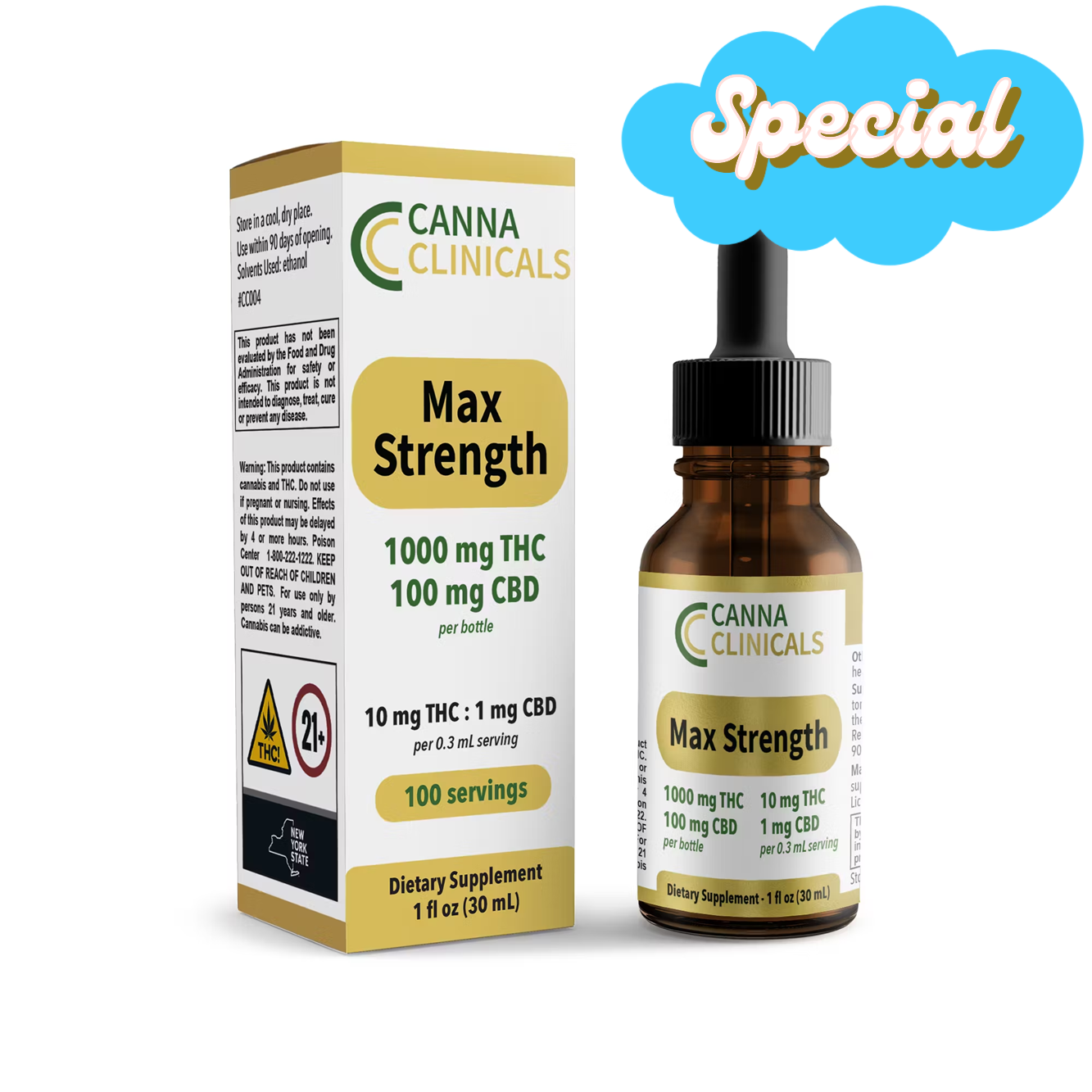 Photograph of product: Canna Clinicals | Max Strength | 10:1 Tincture 30ML