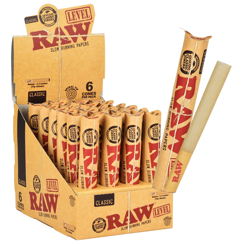 Photograph of product: RAW Classic Level Tube Cones - 1 1/4" - 6pk