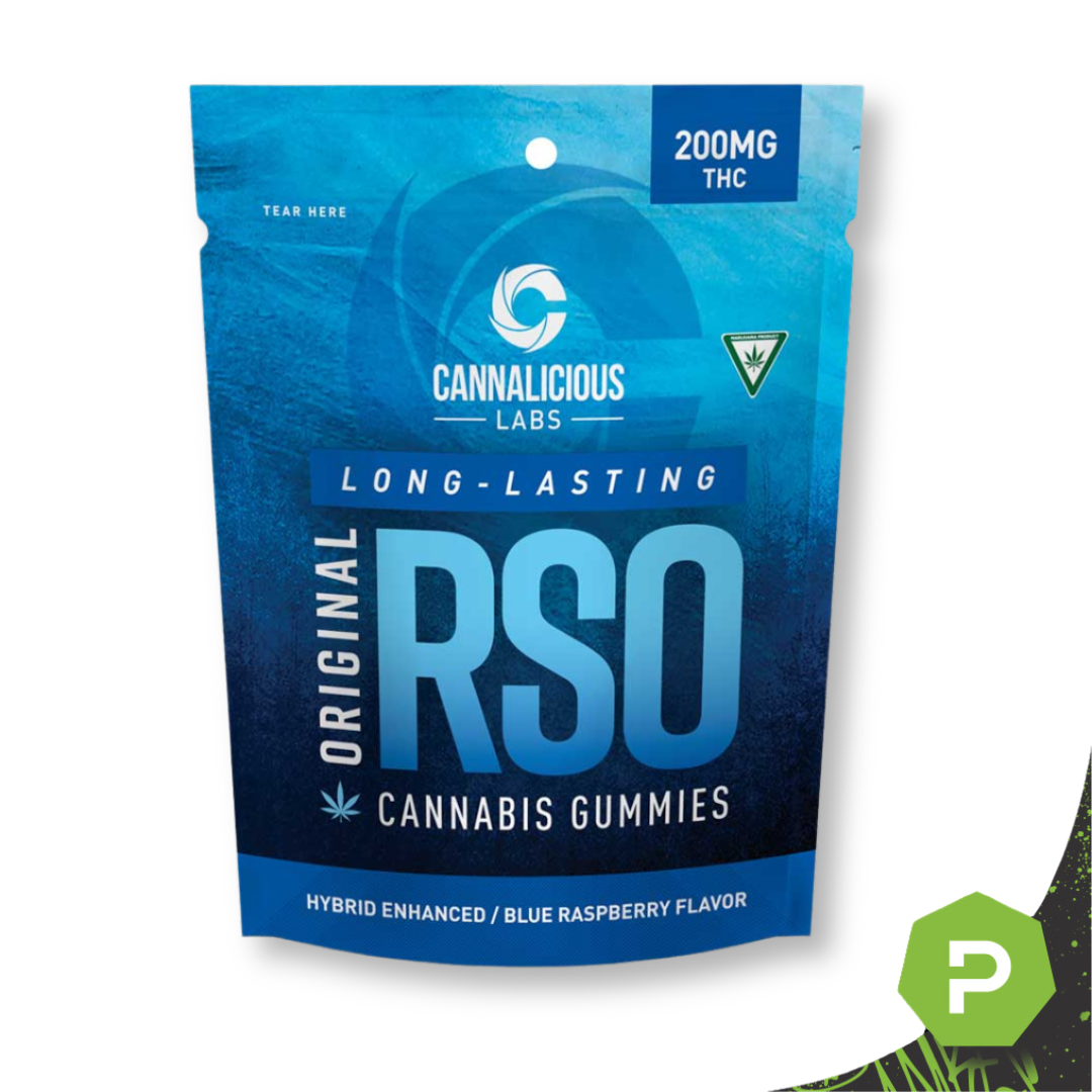 Photograph of product: Cannalicious | 200mg RSO Hybrid Gummies | Blue Raspberry