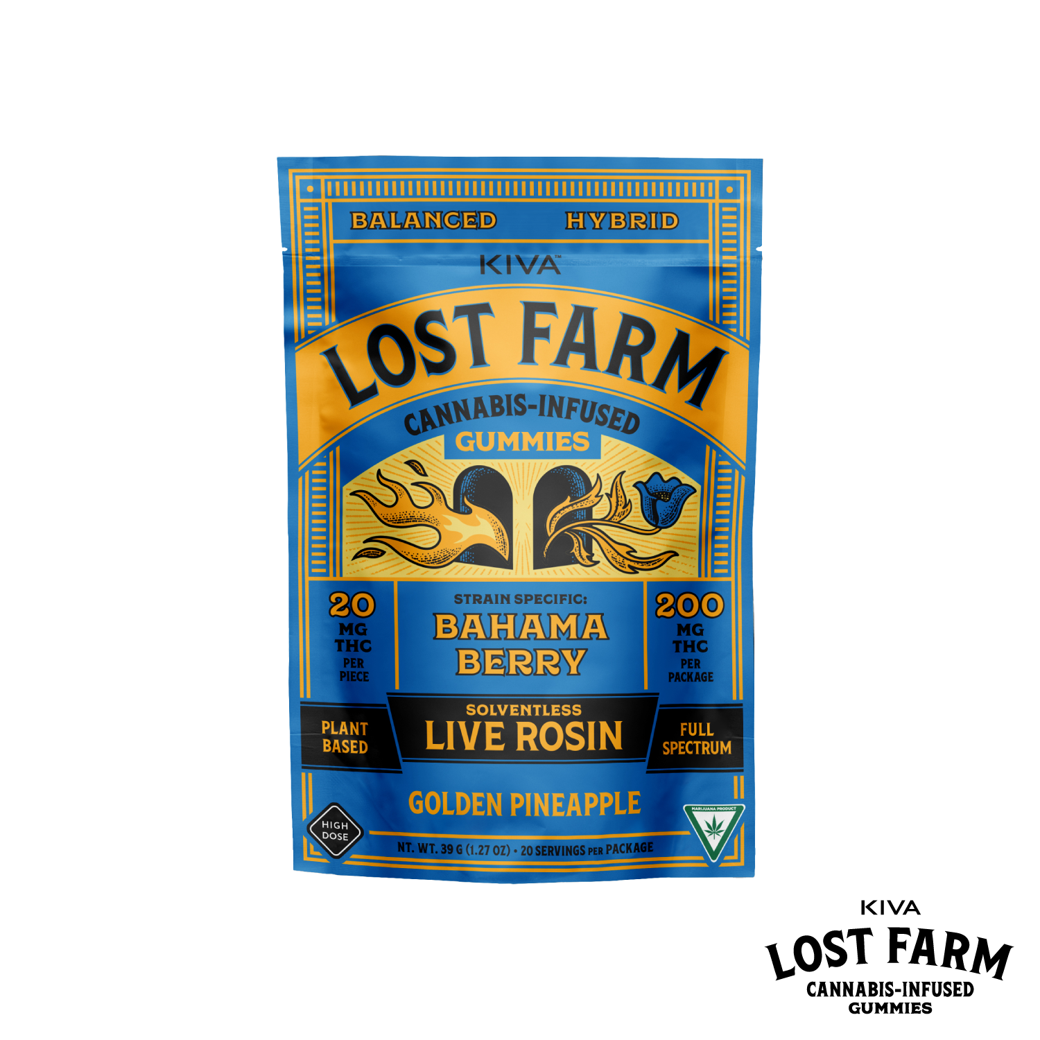 Photograph of product: Golden Pineapple Live Rosin Infused Gummies | 200mg