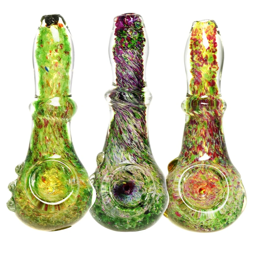 Photograph of product: Swamp Bottom Frit Glass Spoon Pipe | 4.5"