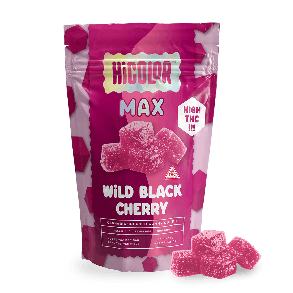 Photograph of product: HiColor MAX | Wild Black Cherry | 40mg x 10ct Chews