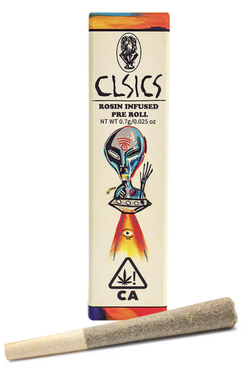 Photograph of product: CLSICS Rosin Infused Preroll 0.7g Rainbow Beltz