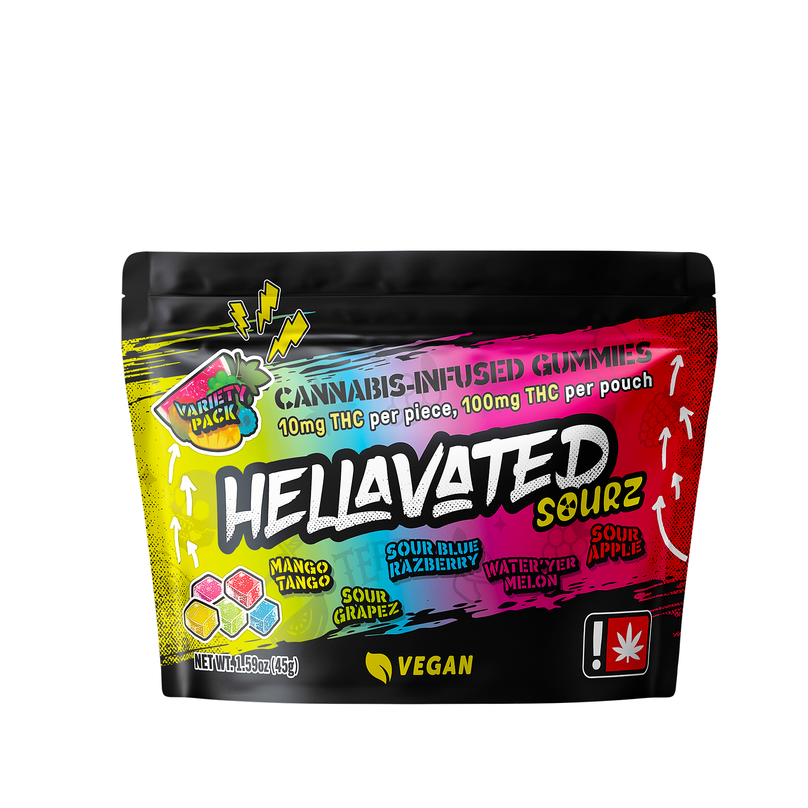 Photograph of product: Hellavated // Sour Variety 10 Pack Gummiez