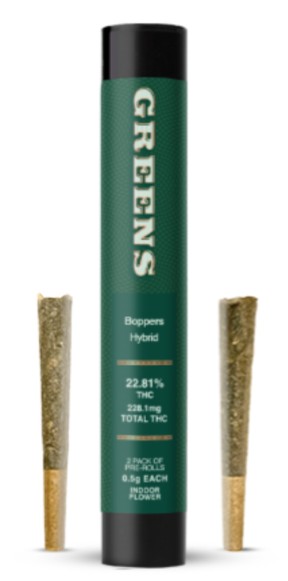 Photograph of product: Boppers | Pre-rolls | 2pk | 1g