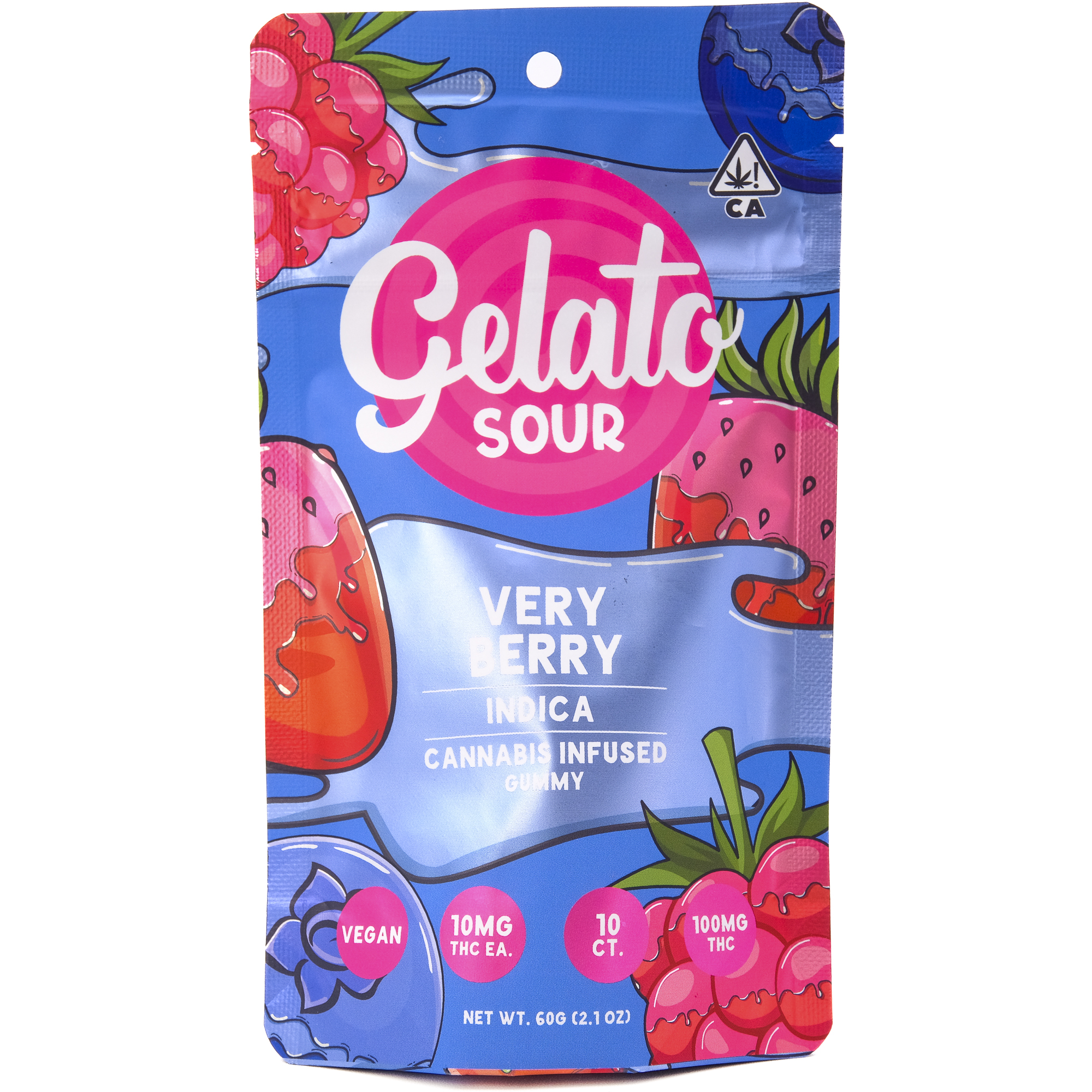 Photograph of product: Sour Very Berry 100mg Oui'd Gummy - Gelato