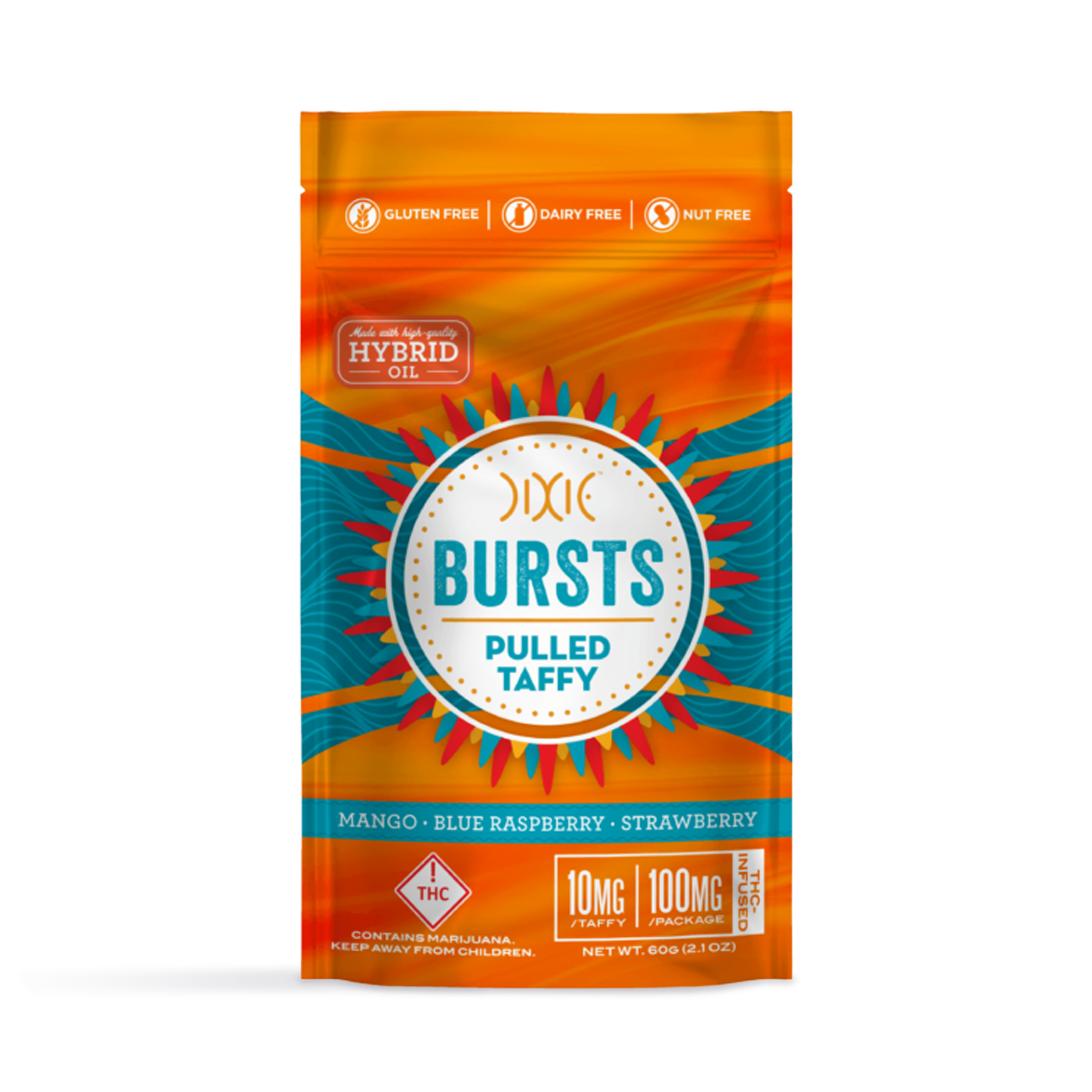 Photograph of Product: Bursts Hybrid Pulled Taffy | 100mg