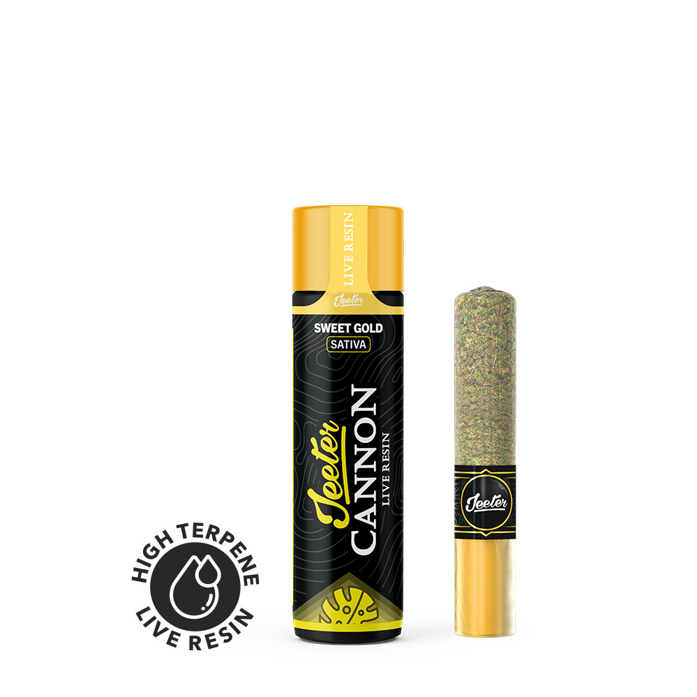 Photograph of product: Jeeter Infused Baby Cannon Sweet Gold Preroll 1.3g