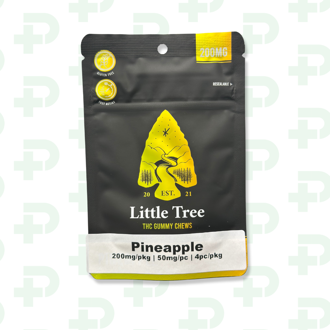 Photograph of product: Little Tree 200mg Gummy Chews - Oui'd - Pineapple