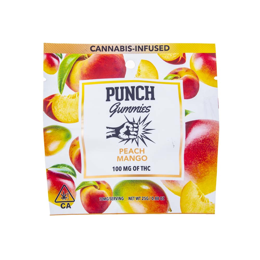 Photograph of product: Punch | Peach Mango Gummies (100mg TH-oui)