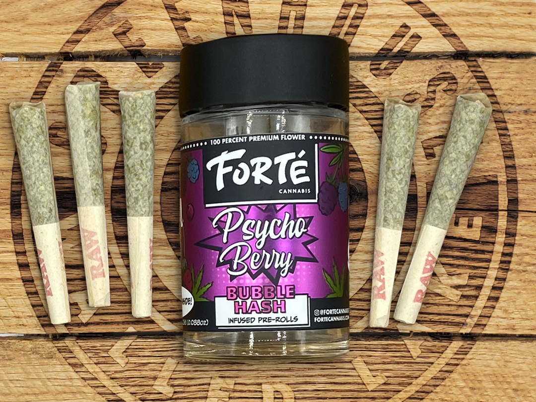 Photograph of product: Forte | Pyscho Berry | 0.5g Diamond Infused Pre Roll 5PK