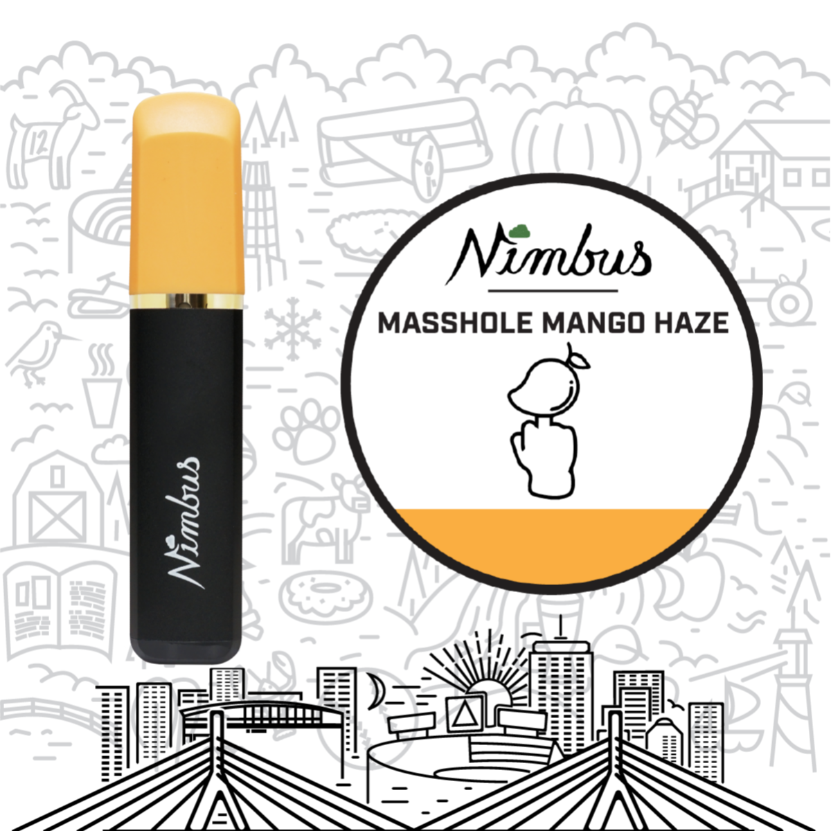 Photograph of product: MASSHOLE MANGO HAZE | DISPOSABLE DISTILLATE VAPE - 1 G
