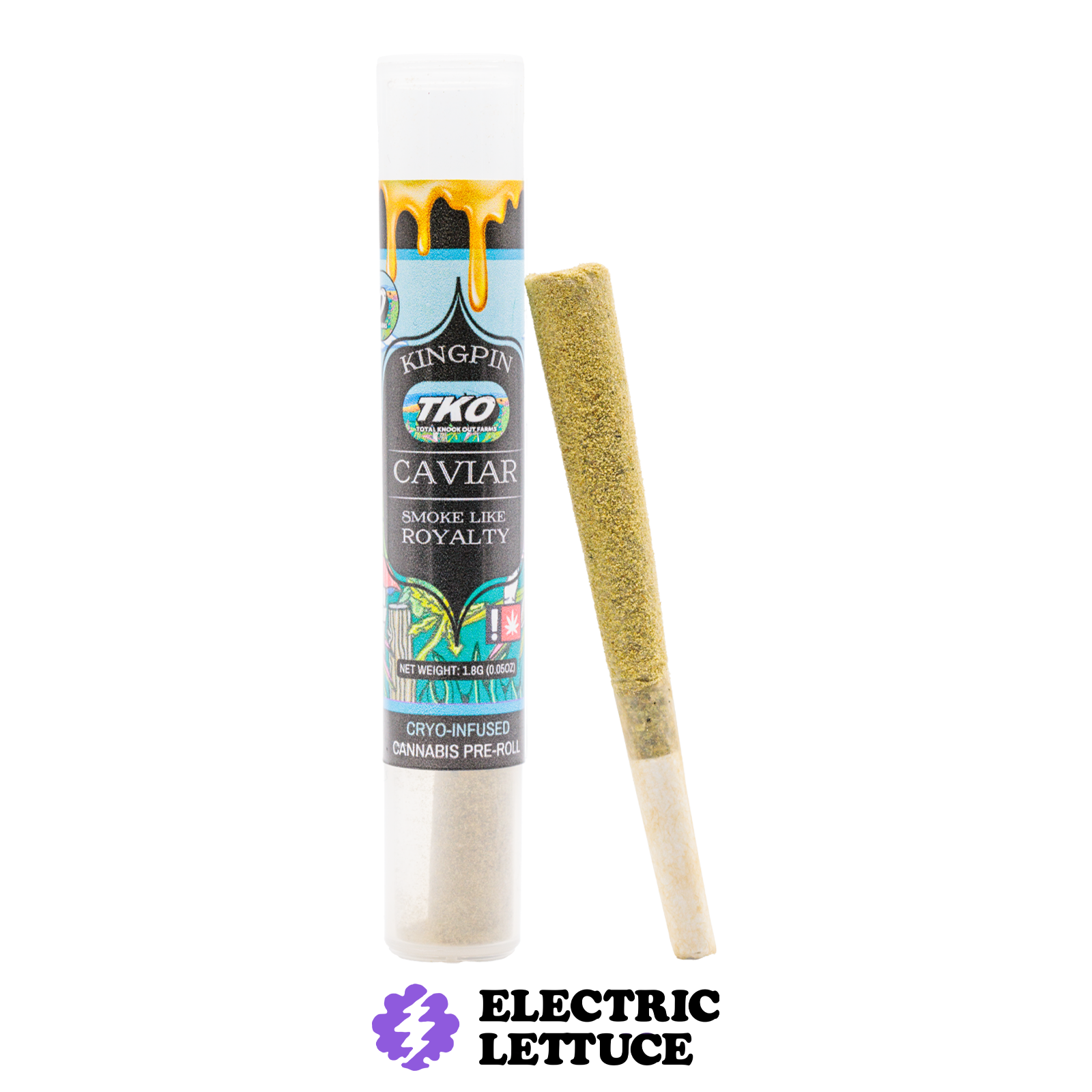 Photograph of product: TKO Kingpin London Pound Cake Caviar Infused Pre-Roll 1.5g