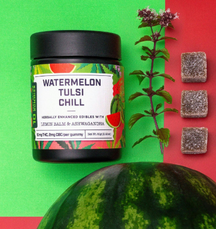 Photograph of product: Supernaturals | Gummies 10 Pack | Watermelon Tulsi Chill | 100mg