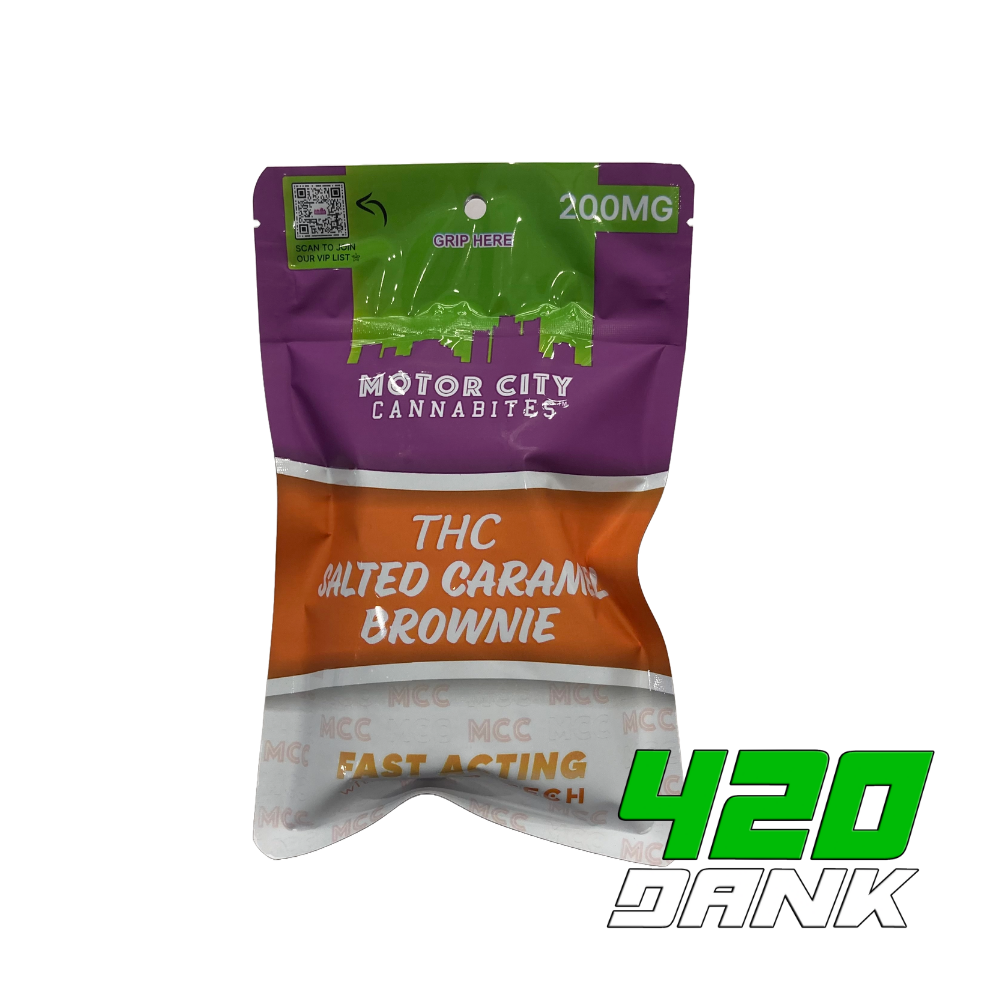 Photograph of product: Motor City Cannabites - 200mg Fast Acting Brownie - Salted Caramel