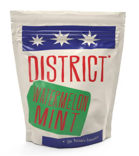 Photograph of product: District Oui'd | Watermelon Mints | VEGAN Gummies | 10 Pack | 10mg