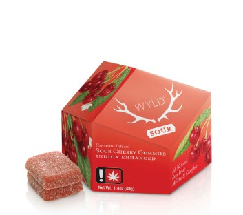 Photograph of product: 100mg 10pc Sour Cherry - Gummies - Wyld