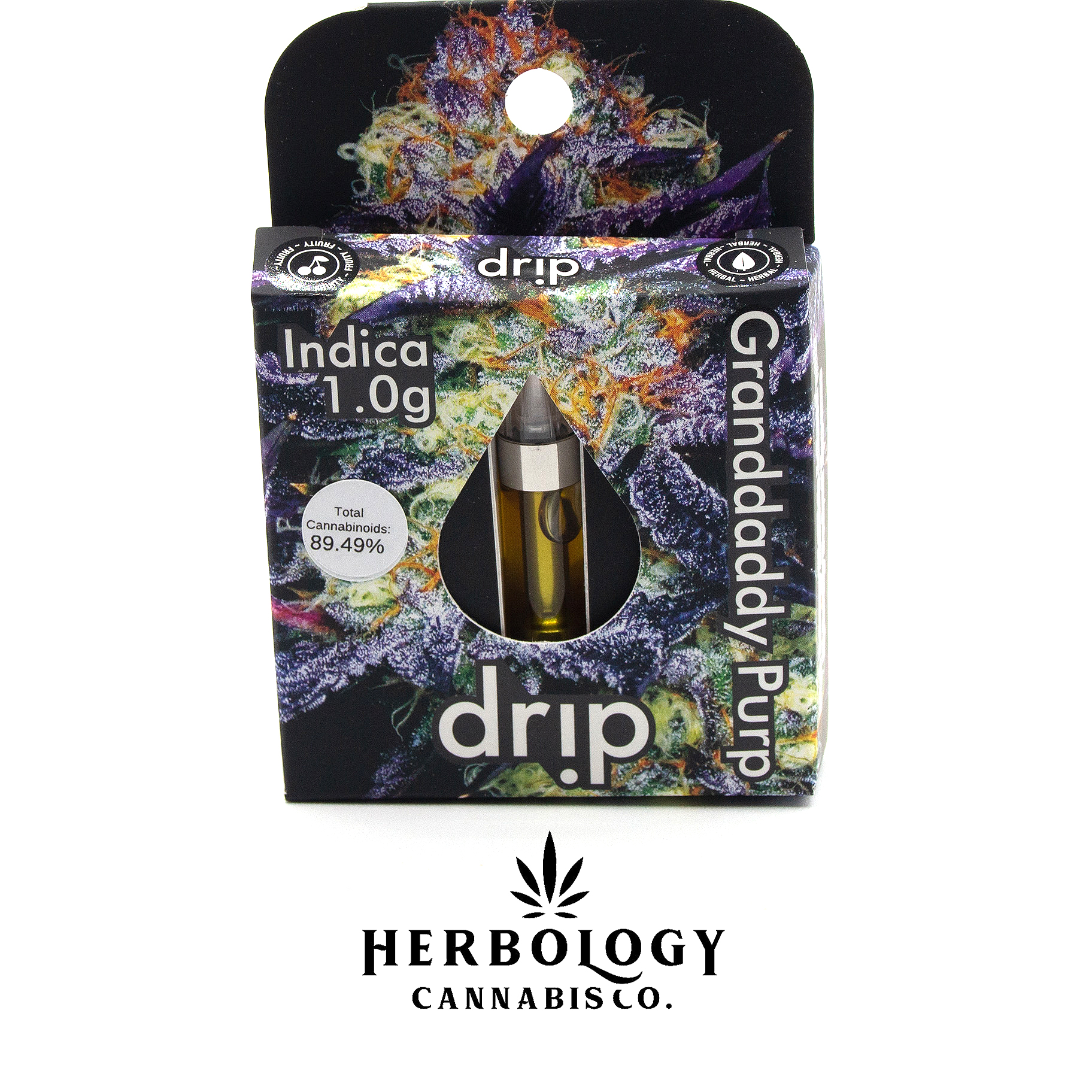 Photograph of product: Drip | Distillate 510 Cart | Grand Daddy Purple | 1g
